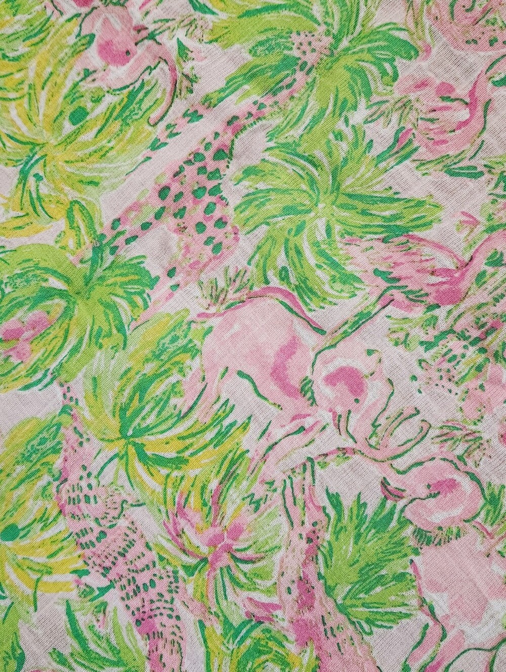 Lilly Pulitzer Pink & Green Tropical Palm Print Cotton Nursery Blanket